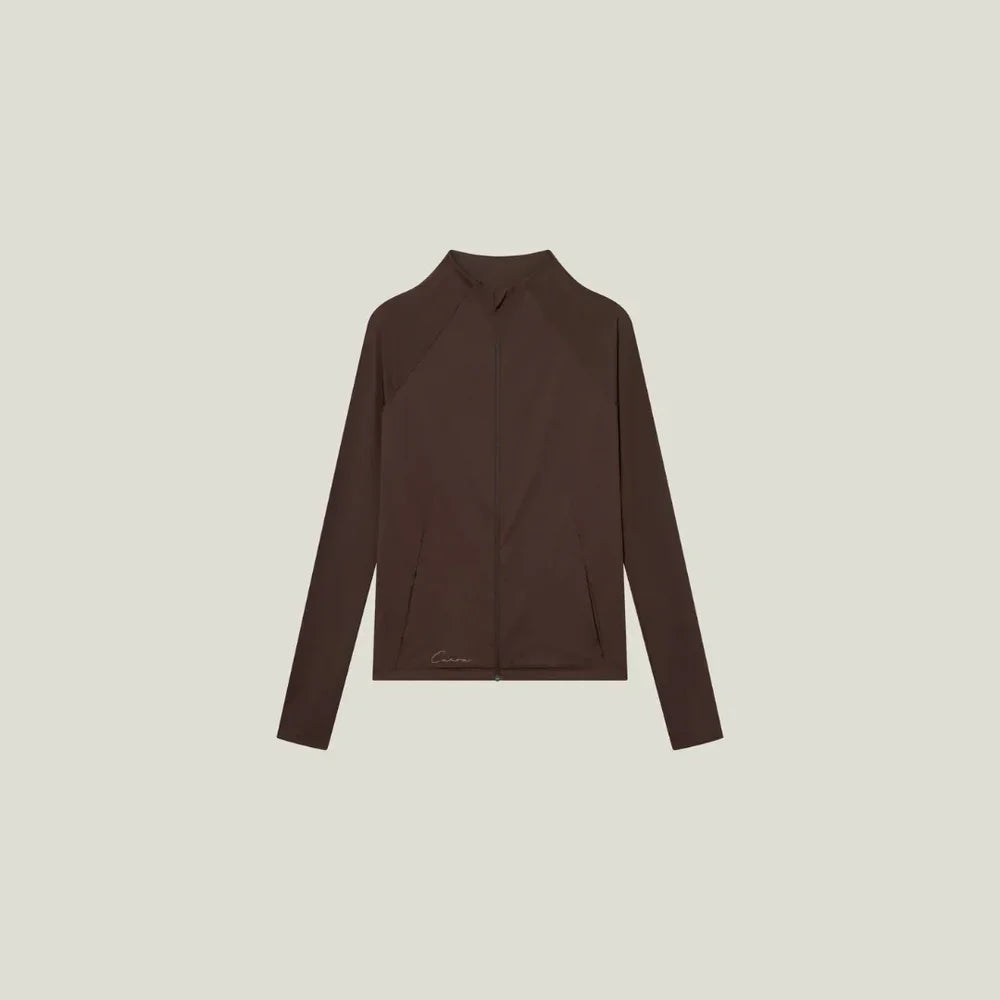 Cuera Active Zip Cardigan (Dark Brown)